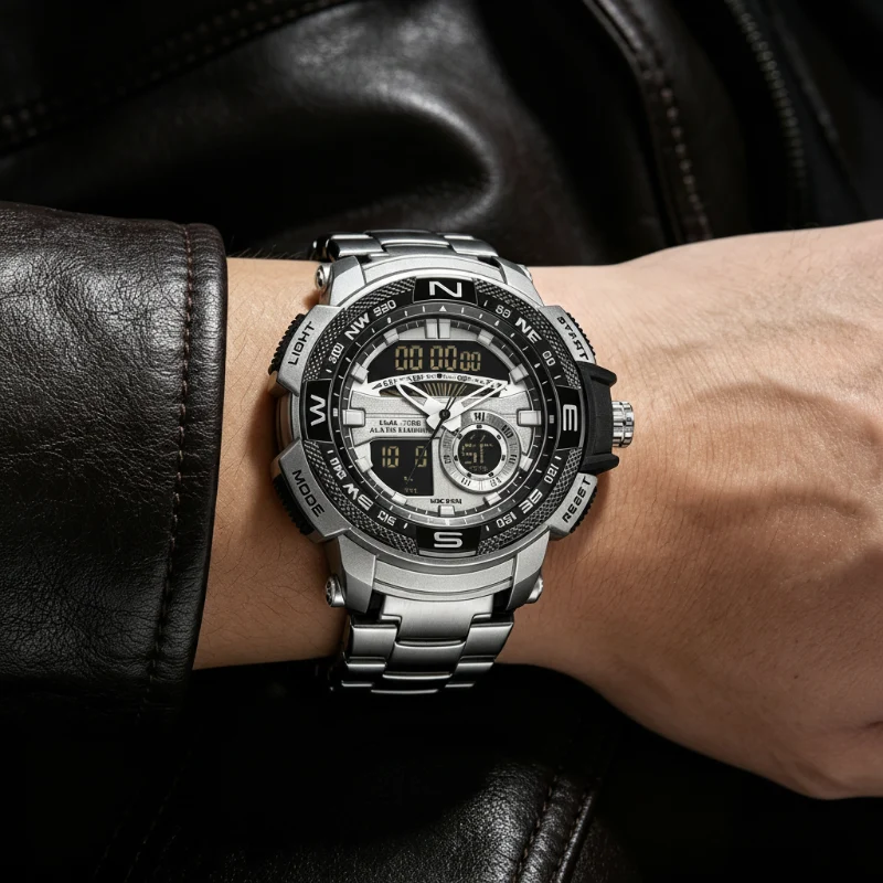 ⏰Men's Dual-Display Sports Watch – Analog-Digital Multi-Function - Image 4